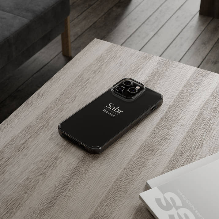 Phone Case - Clear Impact-Resistant with 'Sabr' Design, Motivational Gift