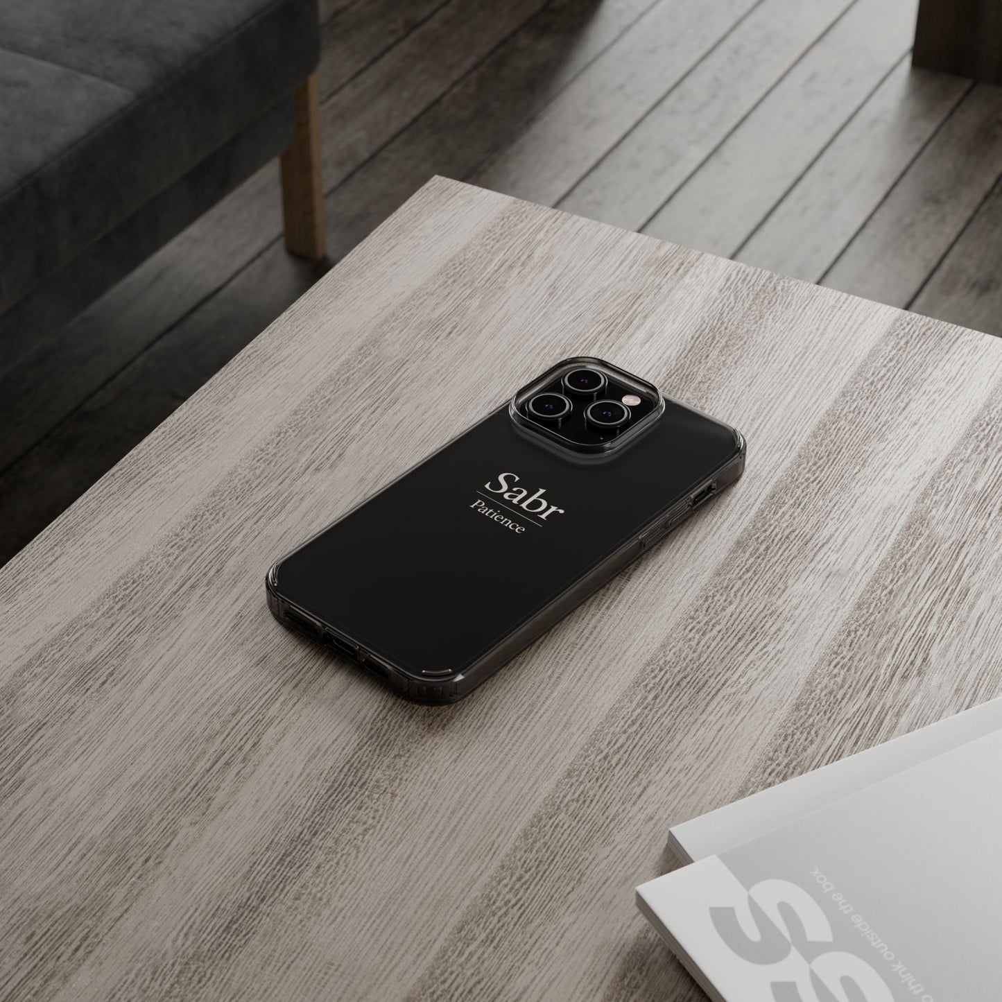 Phone Case - Clear Impact-Resistant with 'Sabr' Design, Motivational Gift