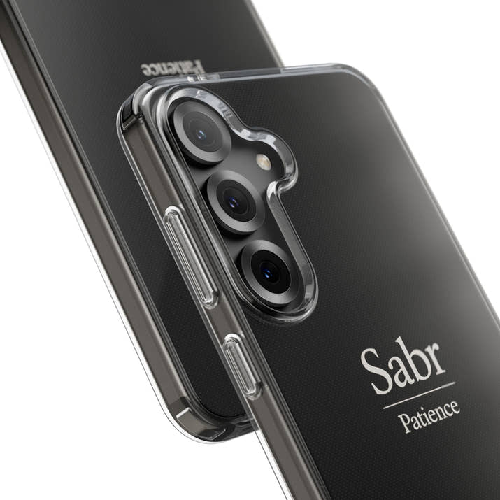 Phone Case - Clear Impact-Resistant with 'Sabr' Design, Motivational Gift