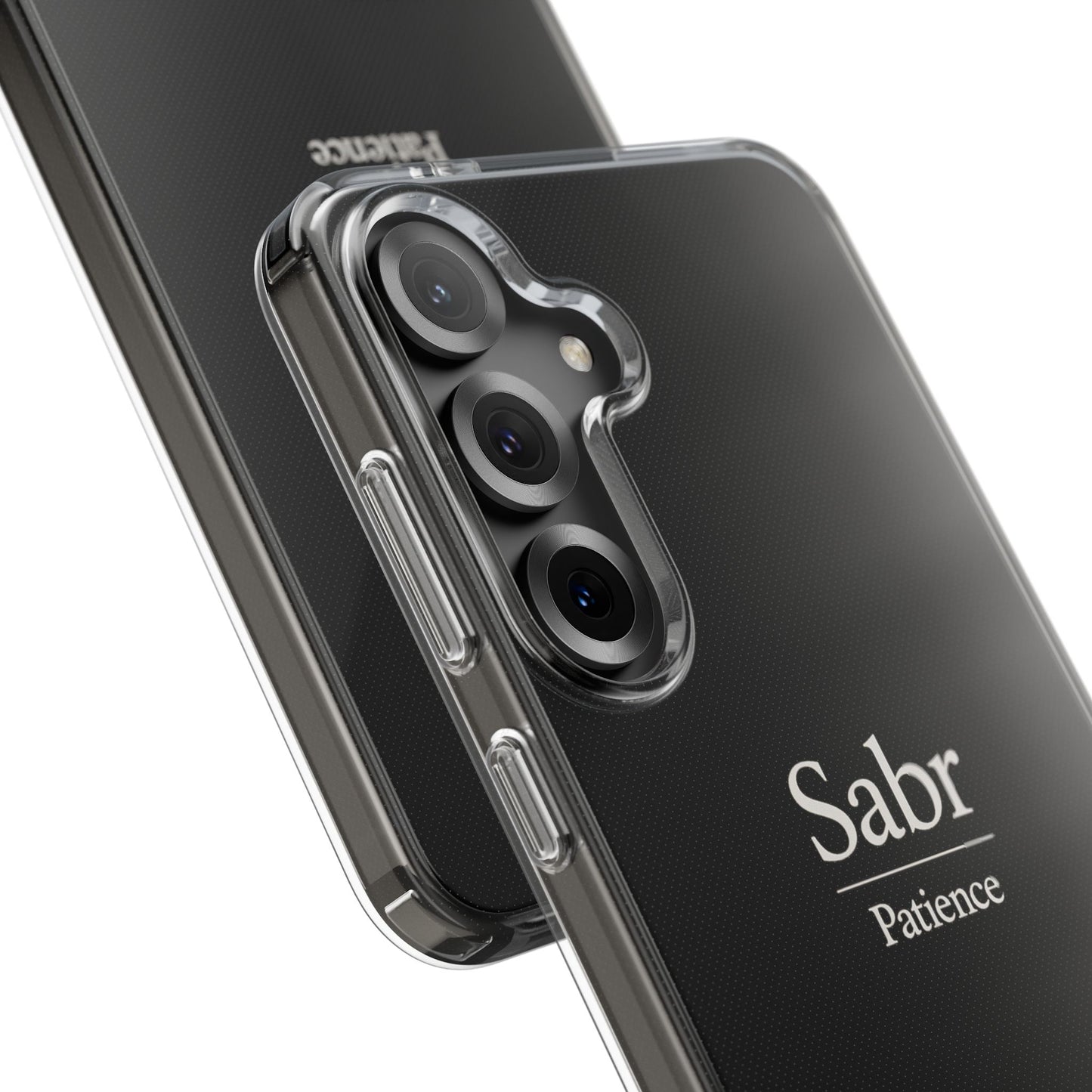 Phone Case - Clear Impact-Resistant with 'Sabr' Design, Motivational Gift