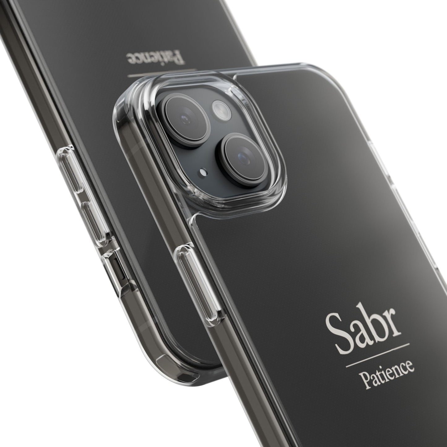 Phone Case - Clear Impact-Resistant with 'Sabr' Design, Motivational Gift
