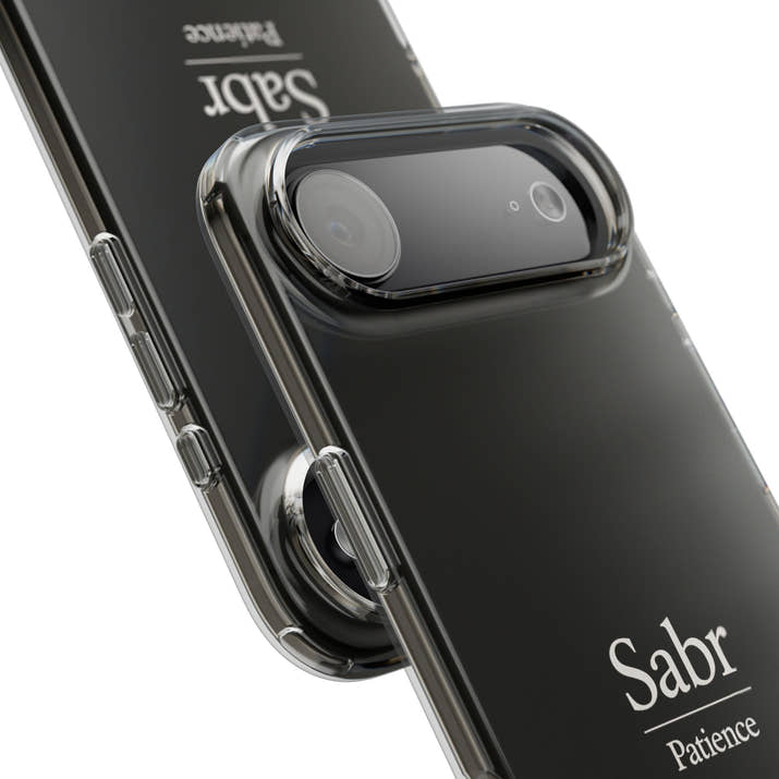 Phone Case - Clear Impact-Resistant with 'Sabr' Design, Motivational Gift
