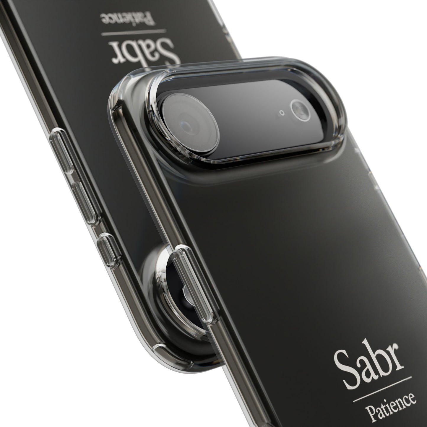 Phone Case - Clear Impact-Resistant with 'Sabr' Design, Motivational Gift