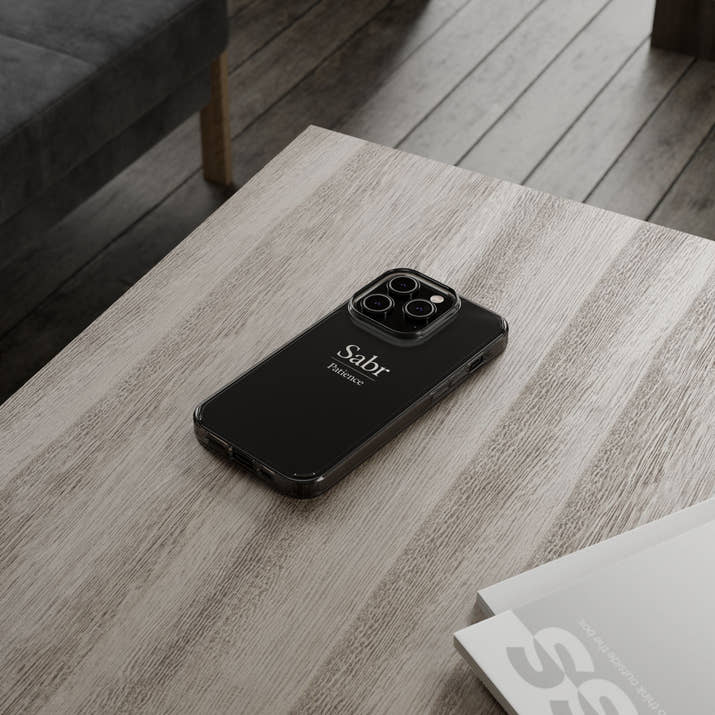 Phone Case - Clear Impact-Resistant with 'Sabr' Design, Motivational Gift