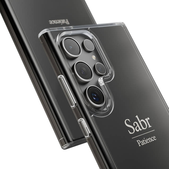 Phone Case - Clear Impact-Resistant with 'Sabr' Design, Motivational Gift