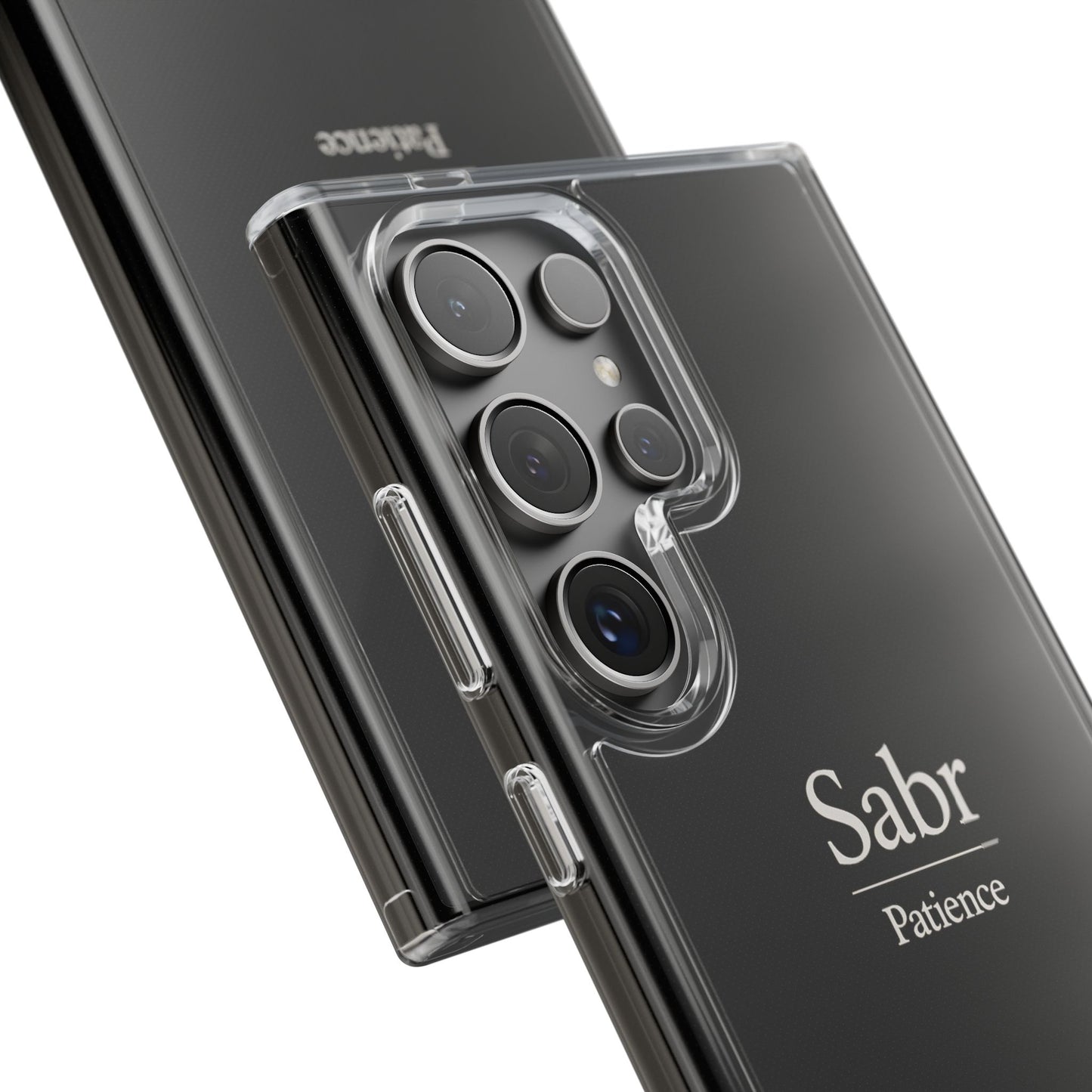 Phone Case - Clear Impact-Resistant with 'Sabr' Design, Motivational Gift