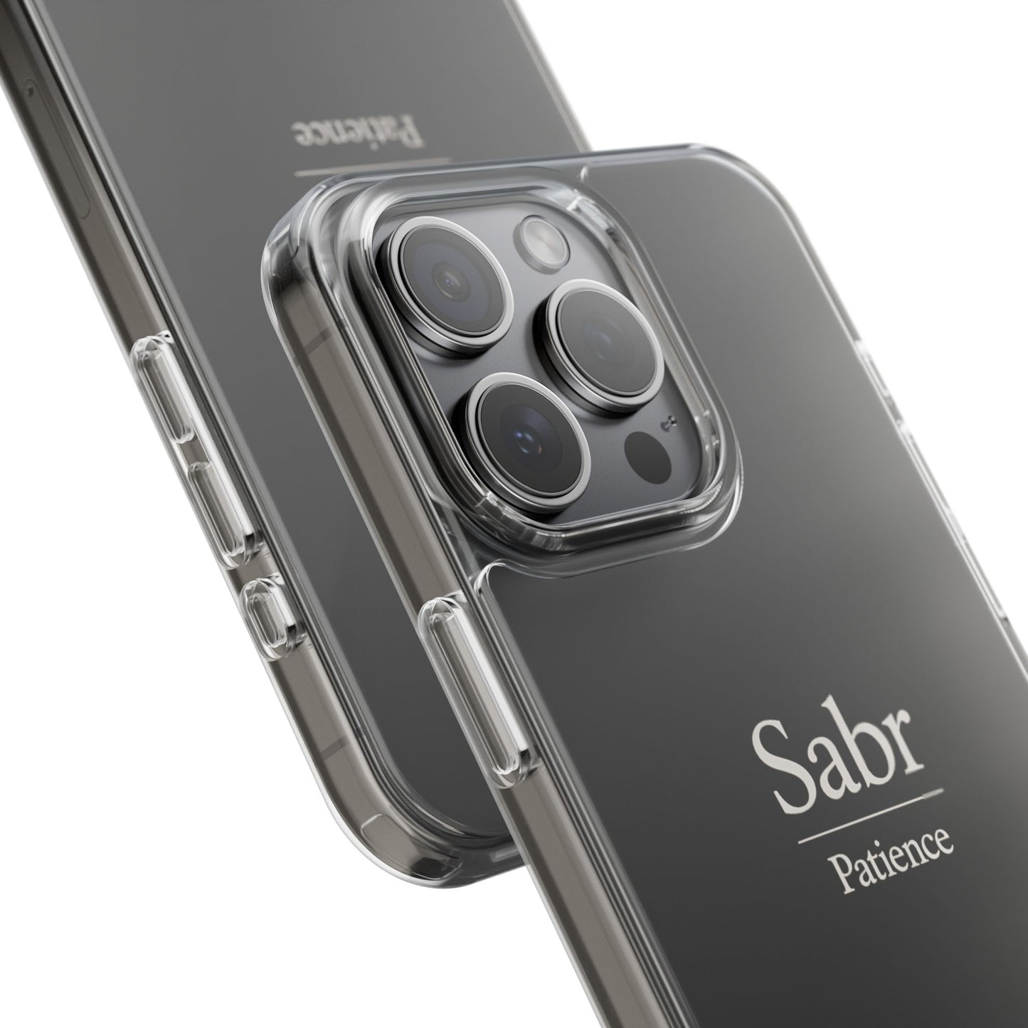 Phone Case - Clear Impact-Resistant with 'Sabr' Design, Motivational Gift