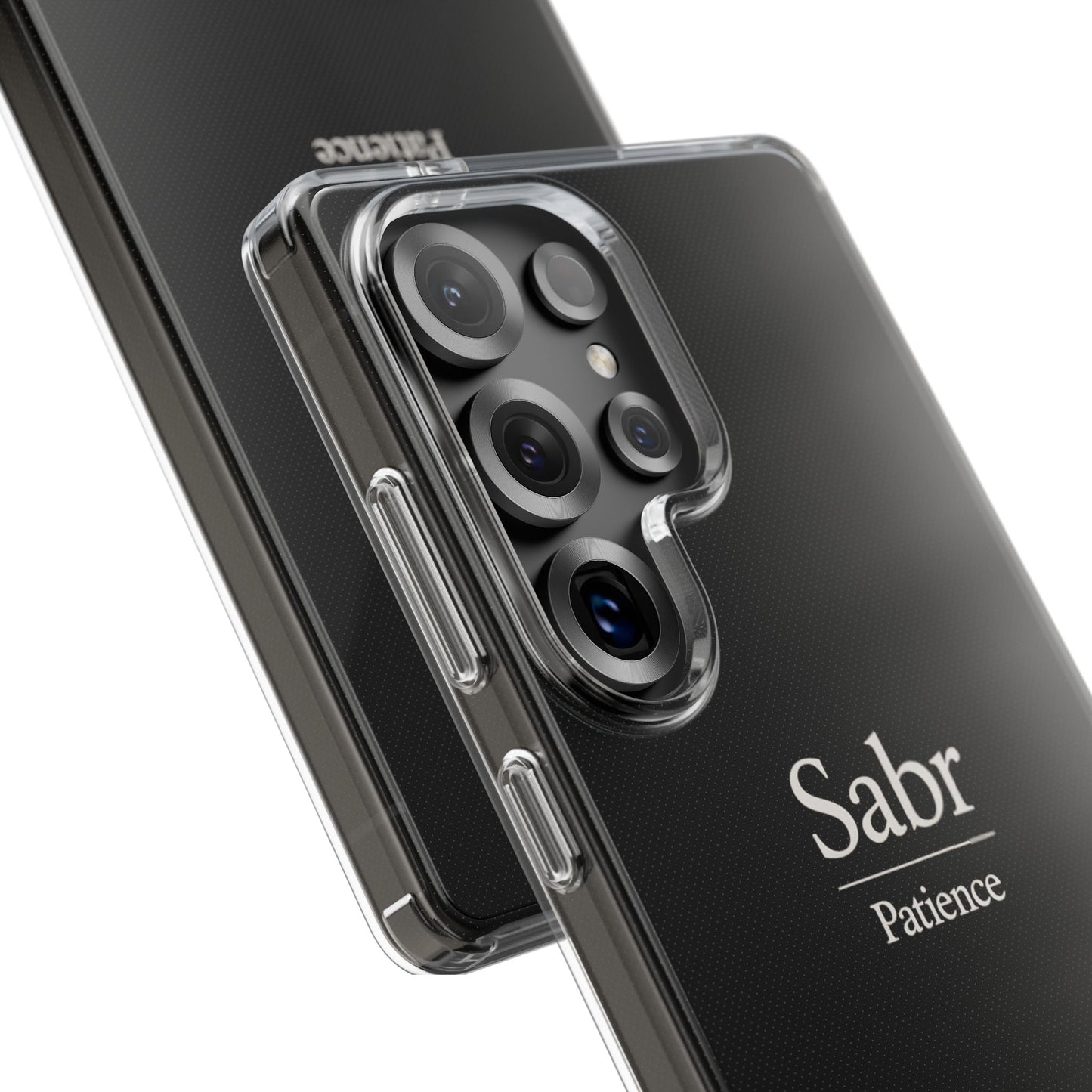Phone Case - Clear Impact-Resistant with 'Sabr' Design, Motivational Gift