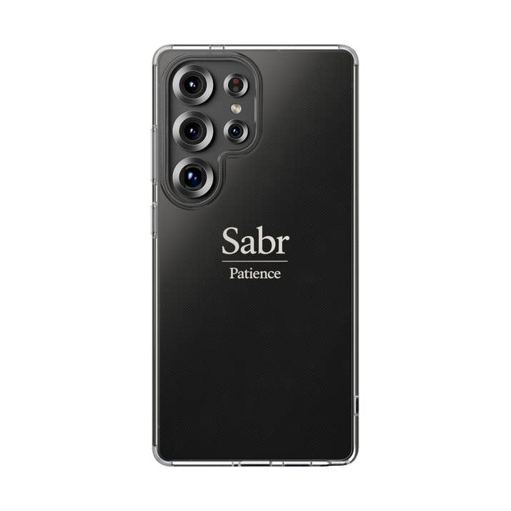 Phone Case - Clear Impact-Resistant with 'Sabr' Design, Motivational Gift