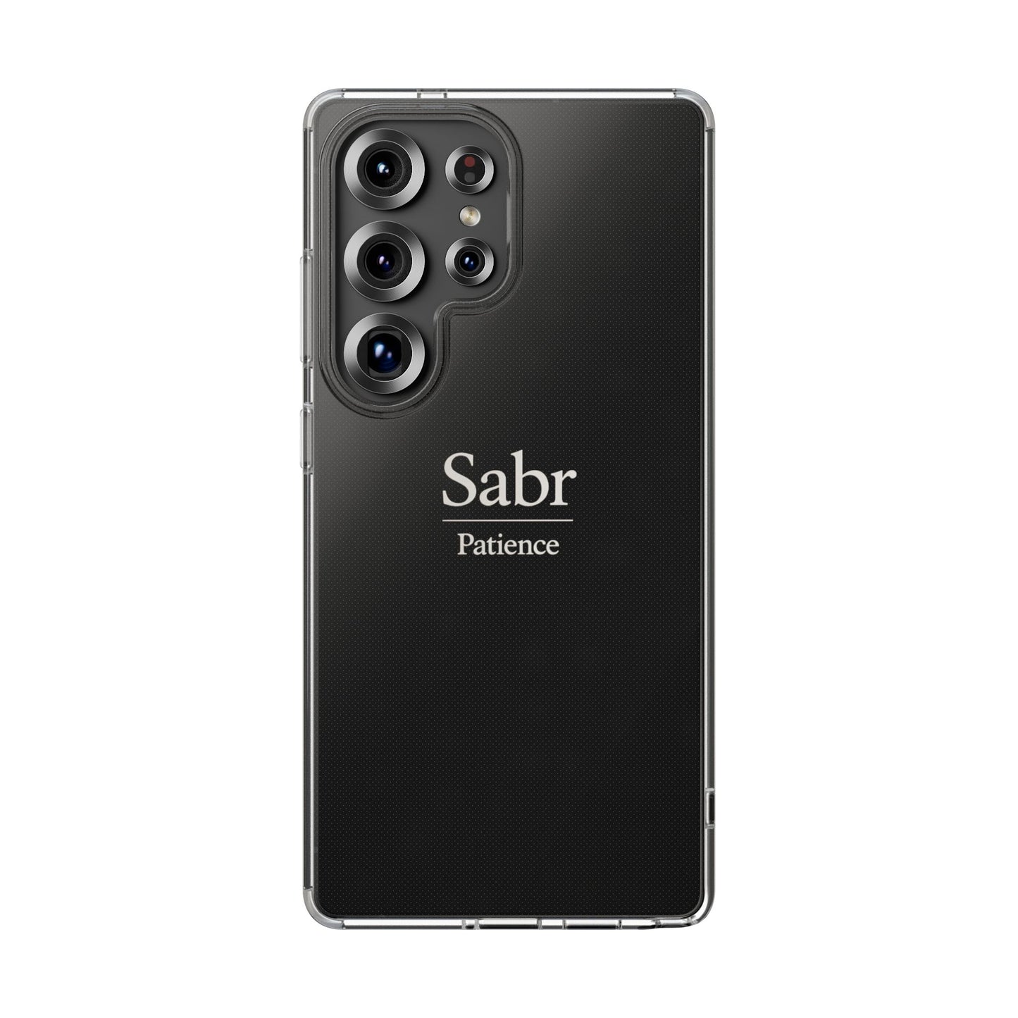 Phone Case - Clear Impact-Resistant with 'Sabr' Design, Motivational Gift