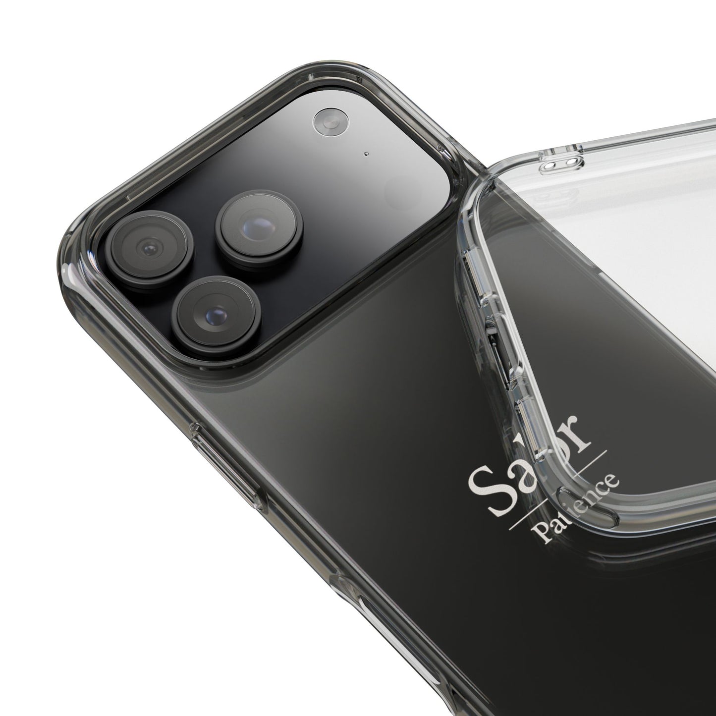 Phone Case - Clear Impact-Resistant with 'Sabr' Design, Motivational Gift