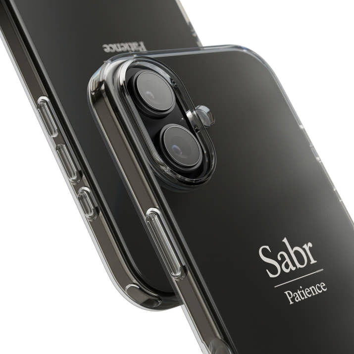 Phone Case - Clear Impact-Resistant with 'Sabr' Design, Motivational Gift