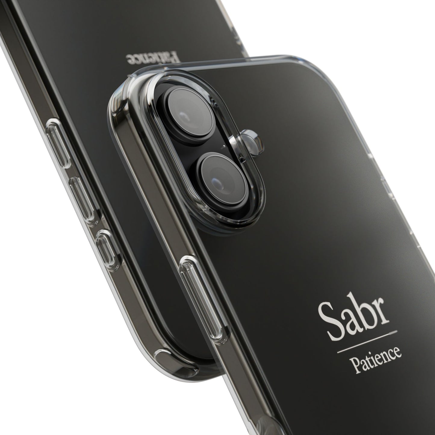 Phone Case - Clear Impact-Resistant with 'Sabr' Design, Motivational Gift