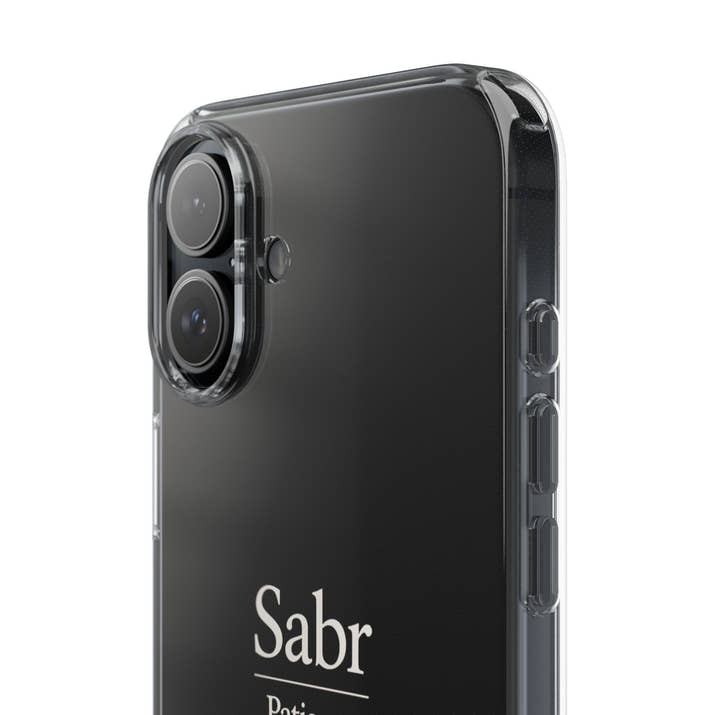 Phone Case - Clear Impact-Resistant with 'Sabr' Design, Motivational Gift
