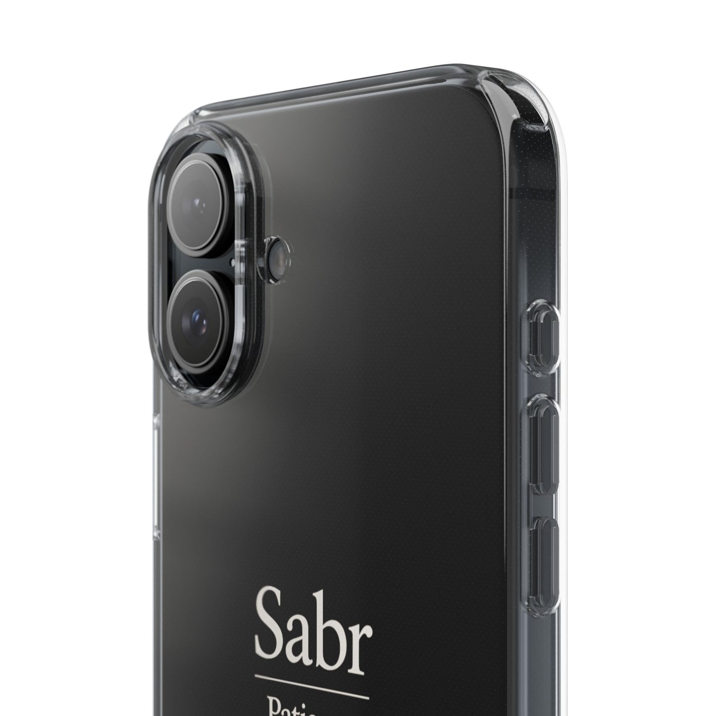 Phone Case - Clear Impact-Resistant with 'Sabr' Design, Motivational Gift