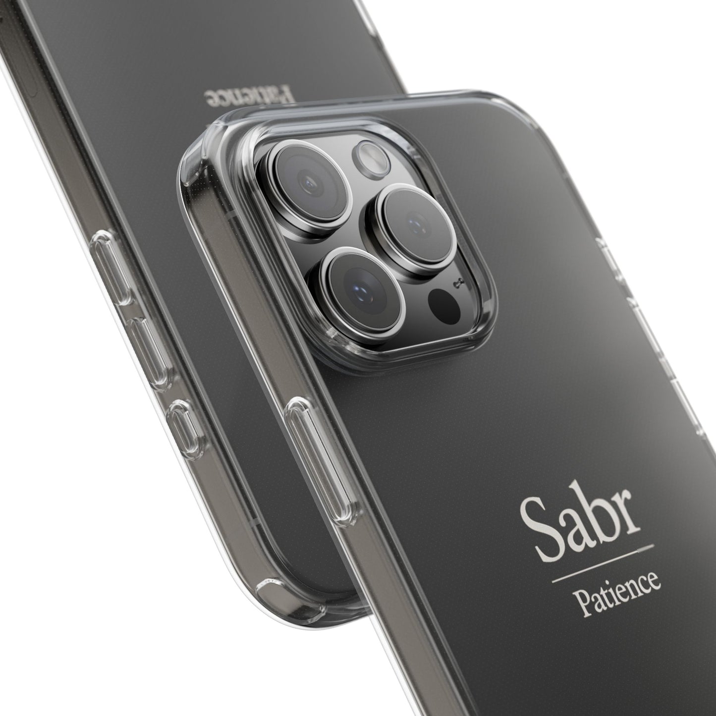 Phone Case - Clear Impact-Resistant with 'Sabr' Design, Motivational Gift