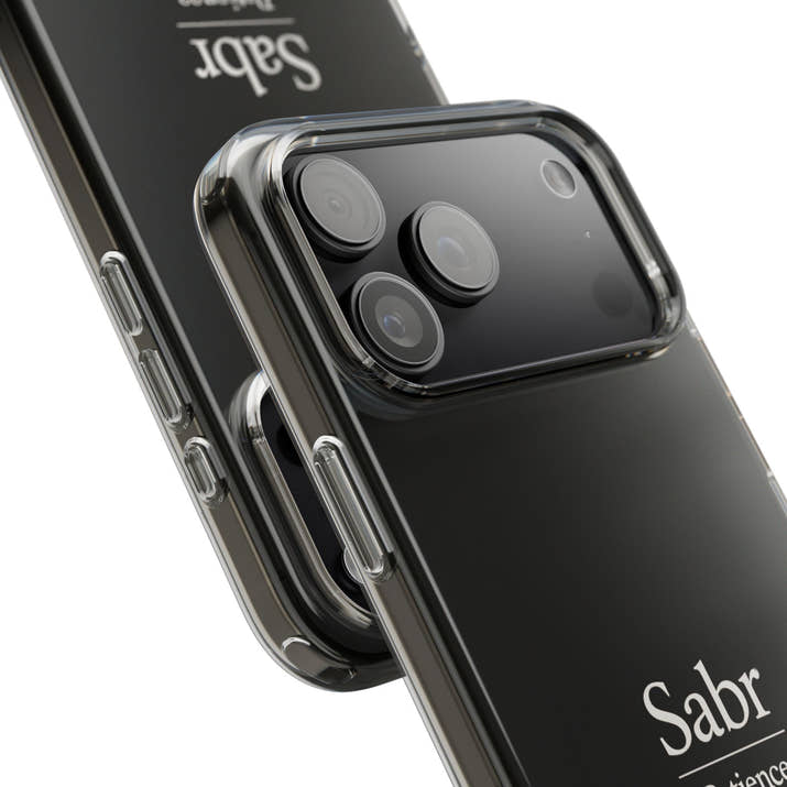Phone Case - Clear Impact-Resistant with 'Sabr' Design, Motivational Gift