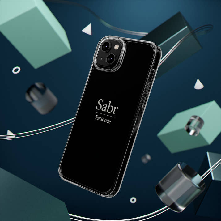 Phone Case - Clear Impact-Resistant with 'Sabr' Design, Motivational Gift