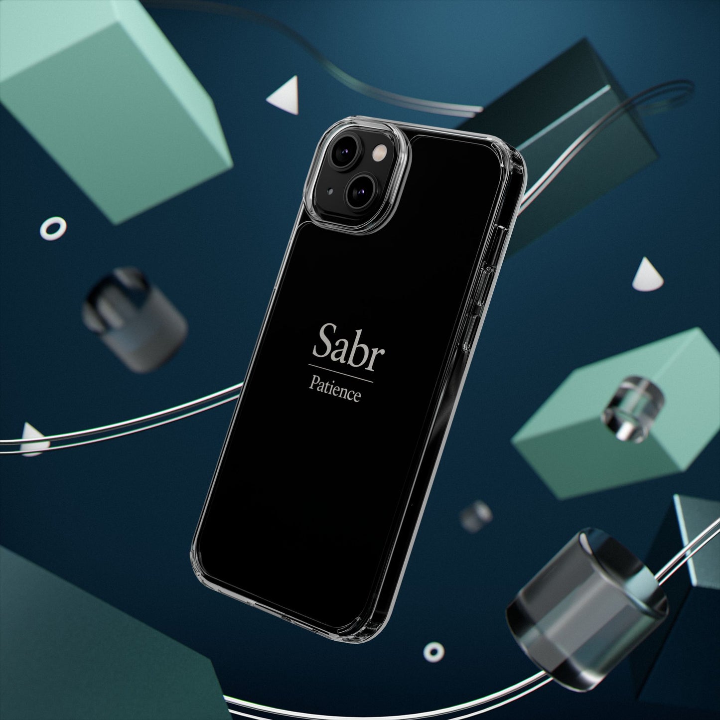 Phone Case - Clear Impact-Resistant with 'Sabr' Design, Motivational Gift