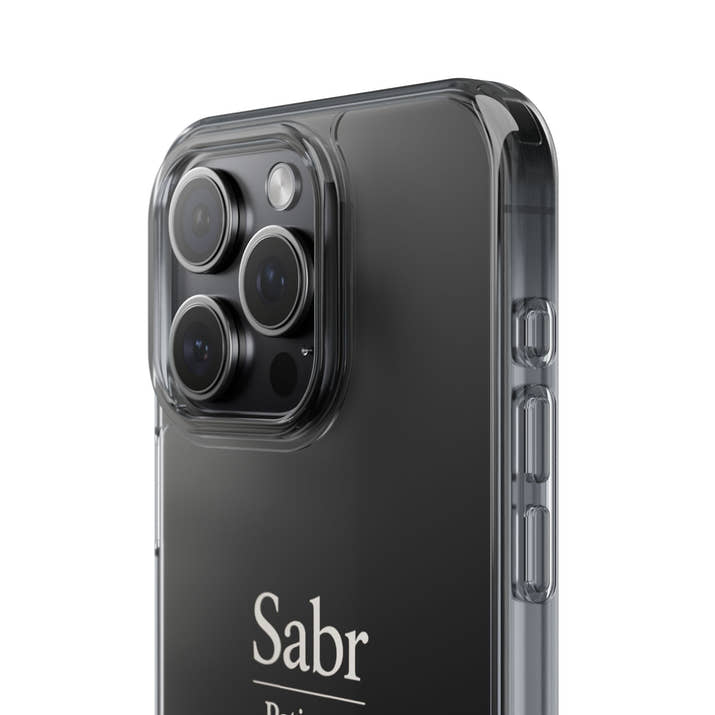 Phone Case - Clear Impact-Resistant with 'Sabr' Design, Motivational Gift