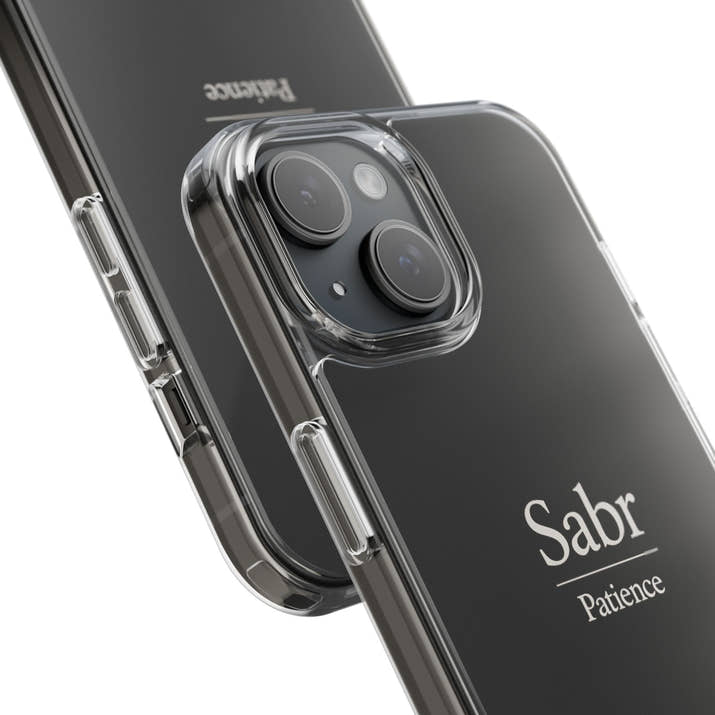 Phone Case - Clear Impact-Resistant with 'Sabr' Design, Motivational Gift