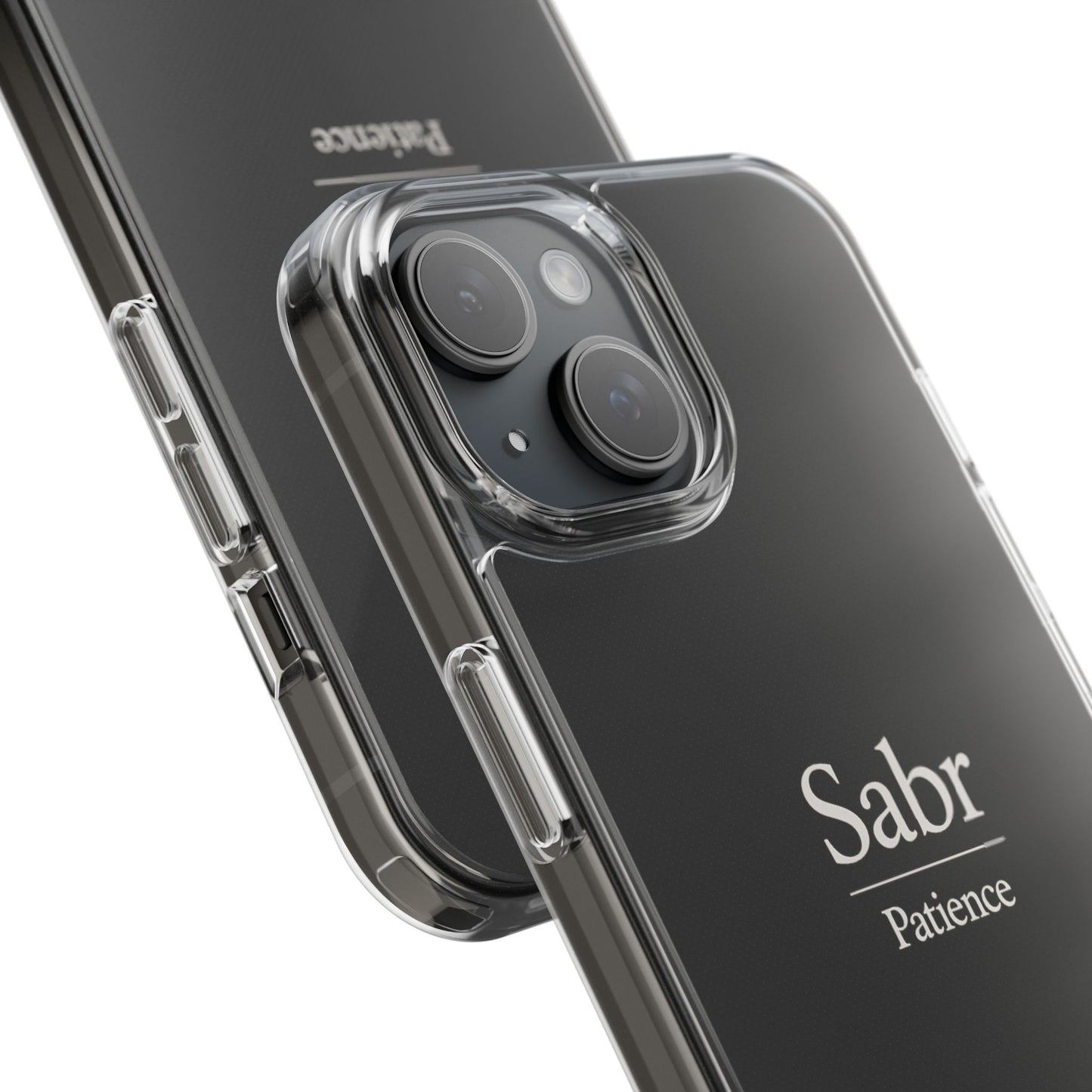 Phone Case - Clear Impact-Resistant with 'Sabr' Design, Motivational Gift