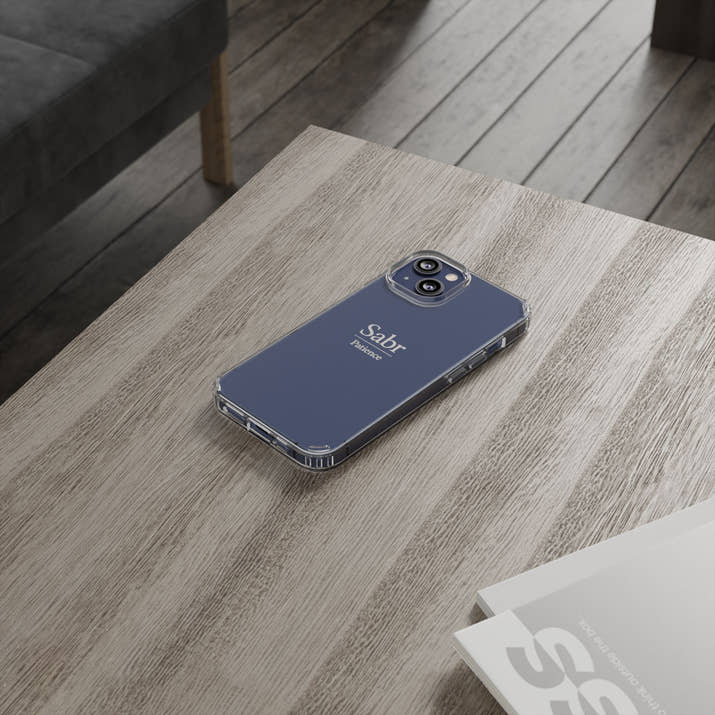Phone Case - Clear Impact-Resistant with 'Sabr' Design, Motivational Gift