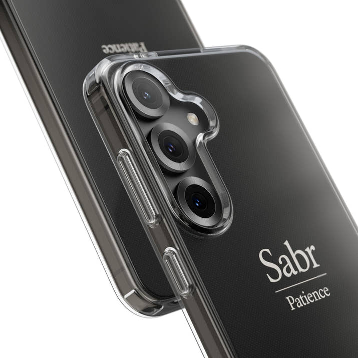 Phone Case - Clear Impact-Resistant with 'Sabr' Design, Motivational Gift