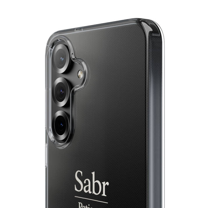Phone Case - Clear Impact-Resistant with 'Sabr' Design, Motivational Gift