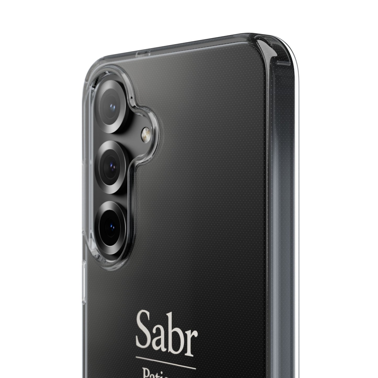Phone Case - Clear Impact-Resistant with 'Sabr' Design, Motivational Gift