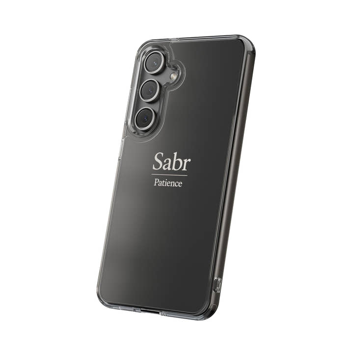 Phone Case - Clear Impact-Resistant with 'Sabr' Design, Motivational Gift