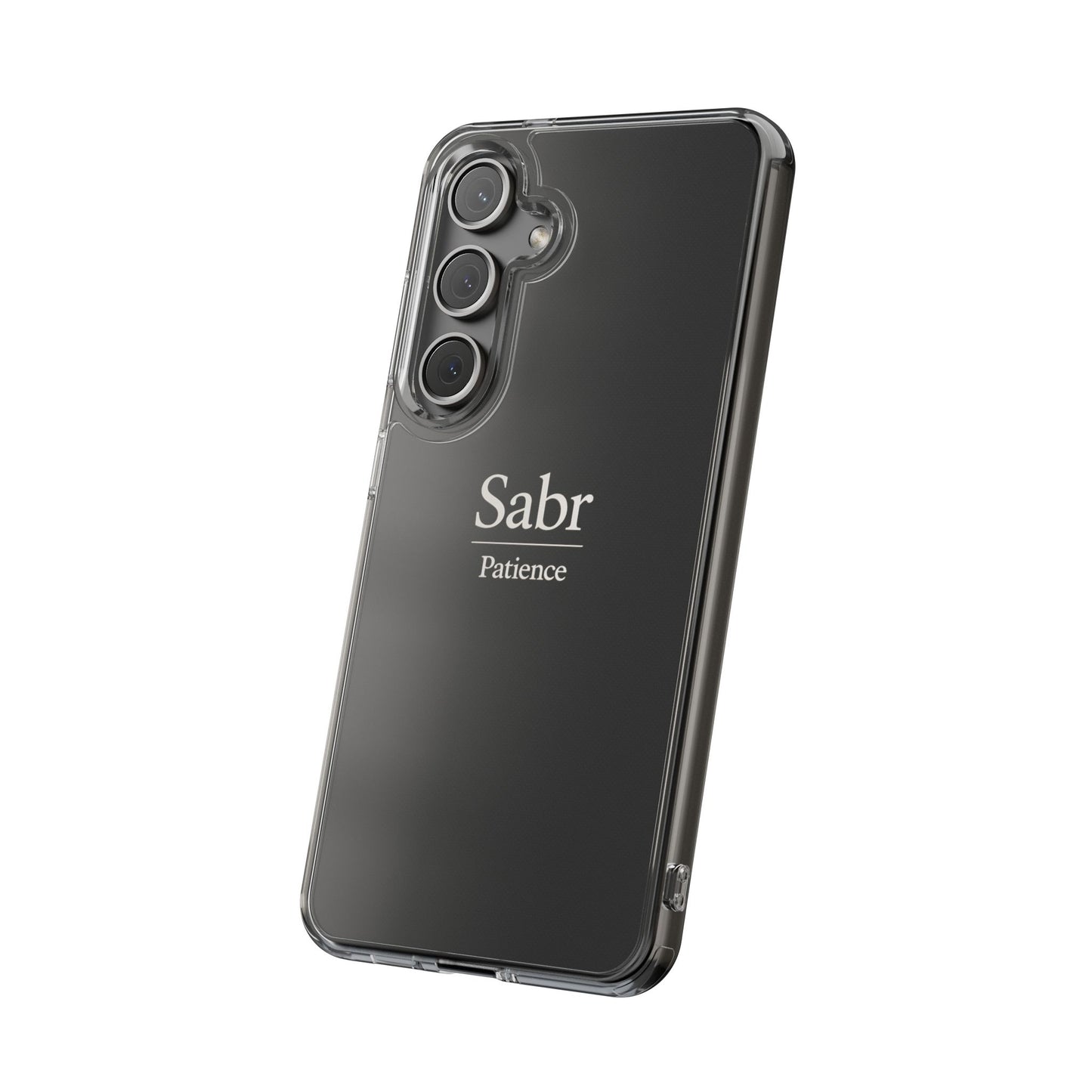 Phone Case - Clear Impact-Resistant with 'Sabr' Design, Motivational Gift