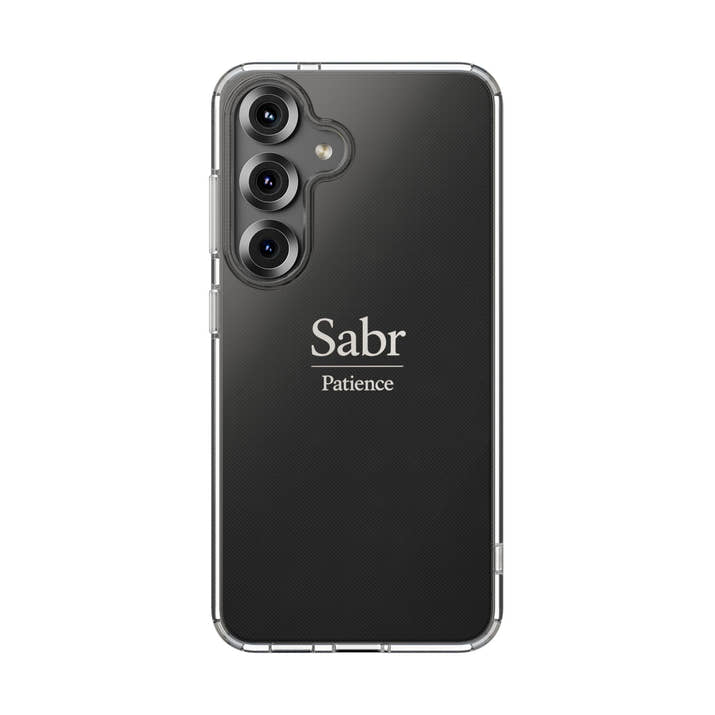 Phone Case - Clear Impact-Resistant with 'Sabr' Design, Motivational Gift