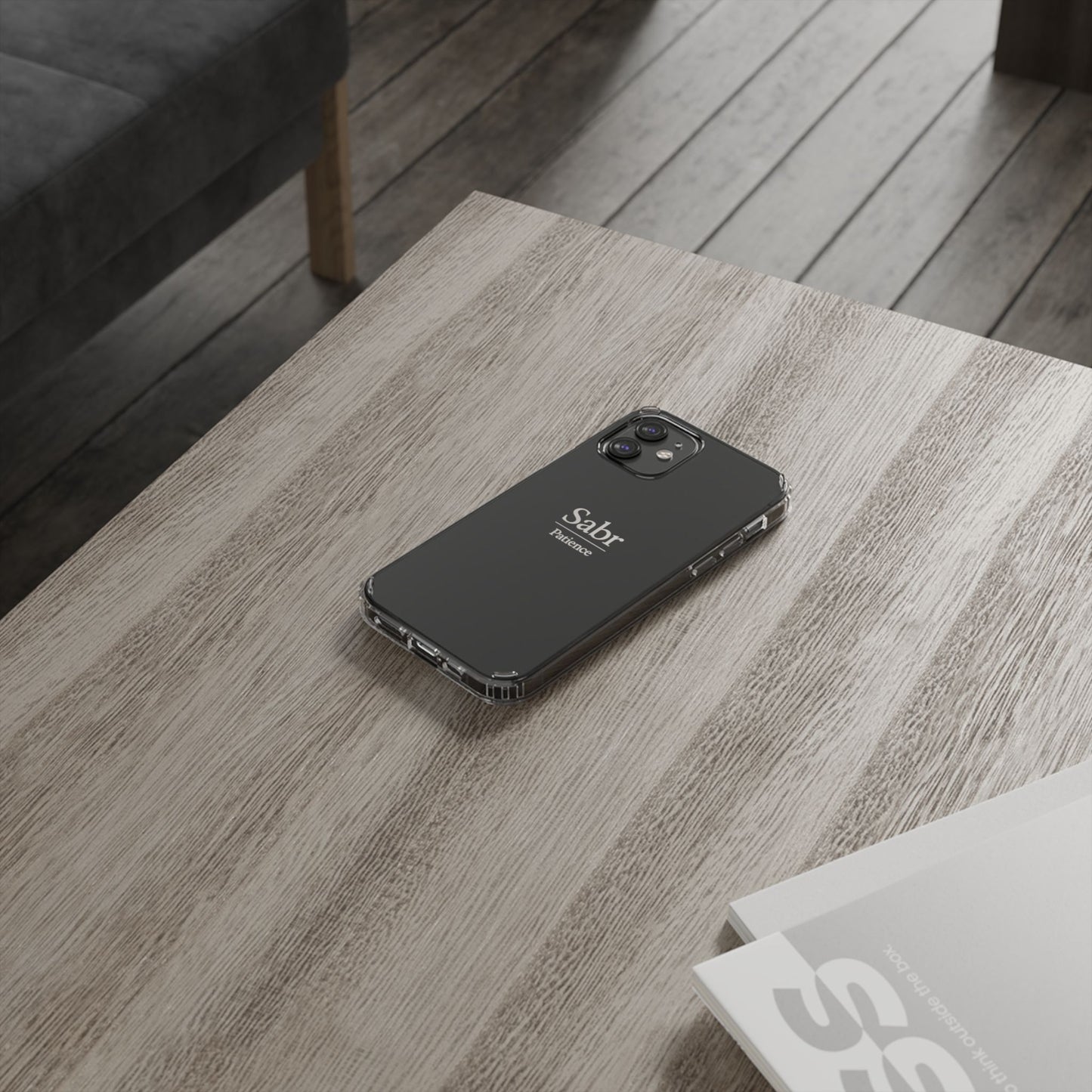 Phone Case - Clear Impact-Resistant with 'Sabr' Design, Motivational Gift