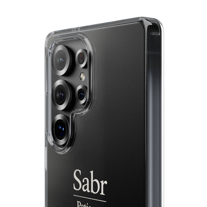 Phone Case - Clear Impact-Resistant with 'Sabr' Design, Motivational Gift