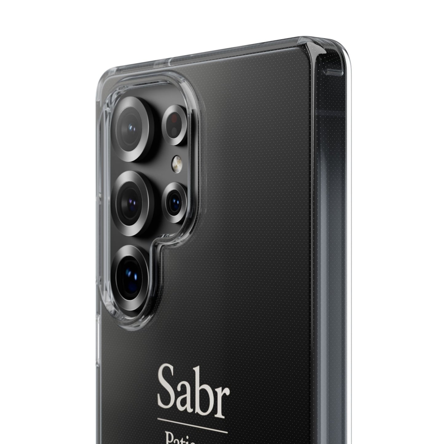 Phone Case - Clear Impact-Resistant with 'Sabr' Design, Motivational Gift