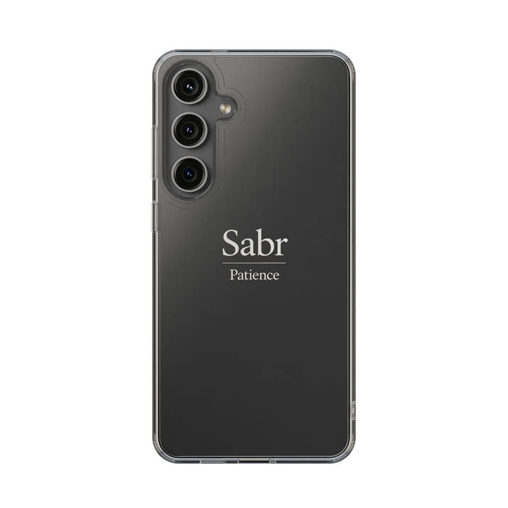 Phone Case - Clear Impact-Resistant with 'Sabr' Design, Motivational Gift