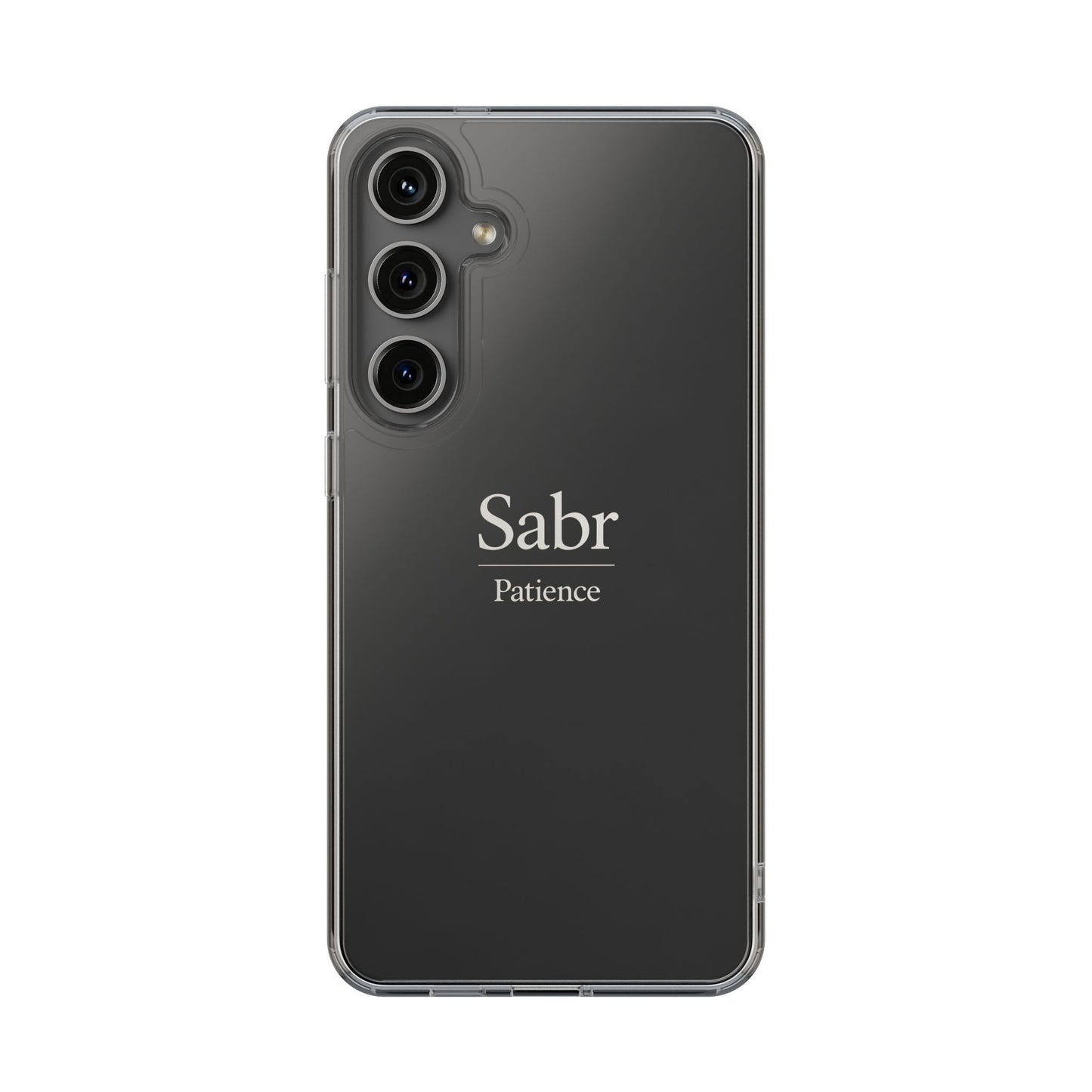 Phone Case - Clear Impact-Resistant with 'Sabr' Design, Motivational Gift