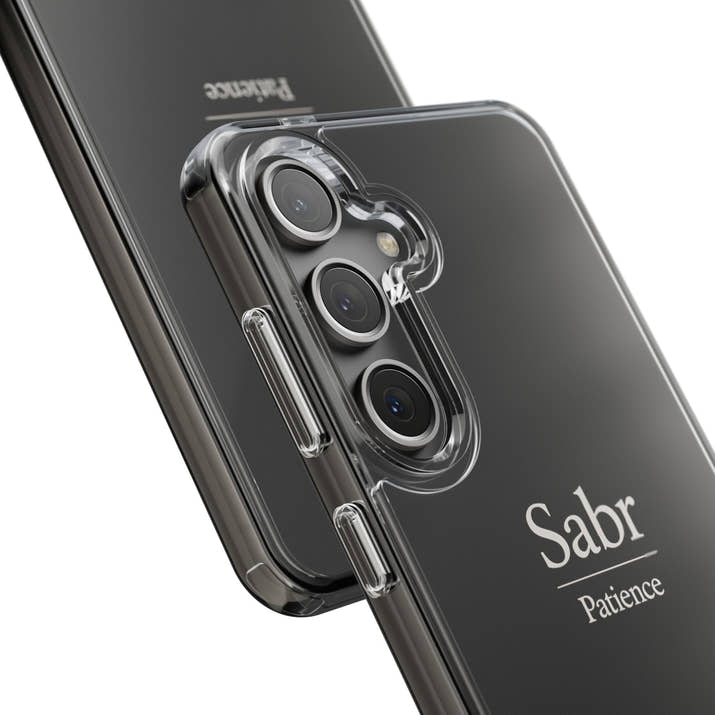 Phone Case - Clear Impact-Resistant with 'Sabr' Design, Motivational Gift