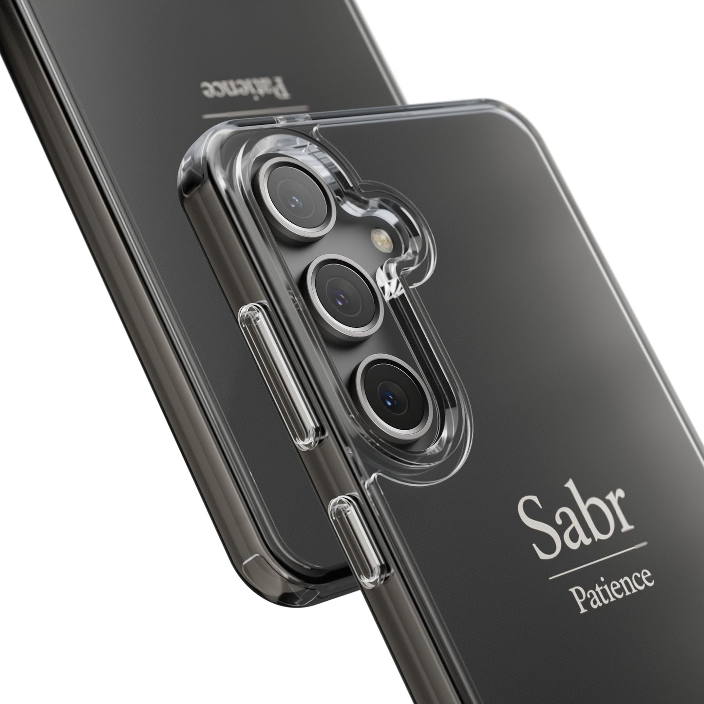 Phone Case - Clear Impact-Resistant with 'Sabr' Design, Motivational Gift