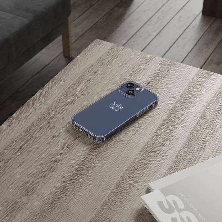Phone Case - Clear Impact-Resistant with 'Sabr' Design, Motivational Gift
