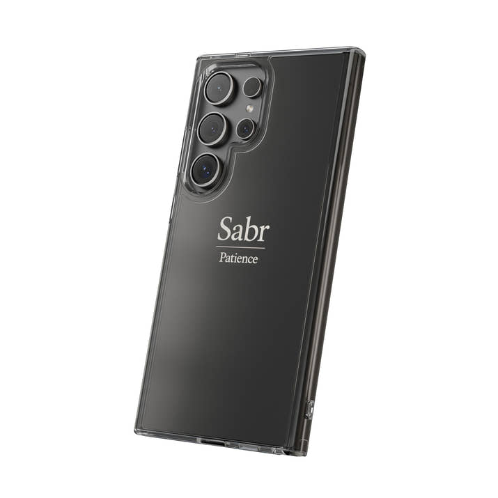 Phone Case - Clear Impact-Resistant with 'Sabr' Design, Motivational Gift