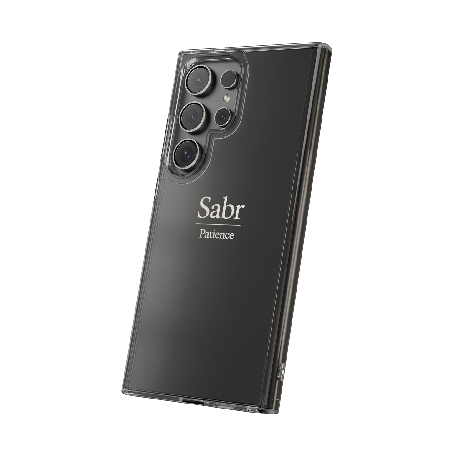 Phone Case - Clear Impact-Resistant with 'Sabr' Design, Motivational Gift