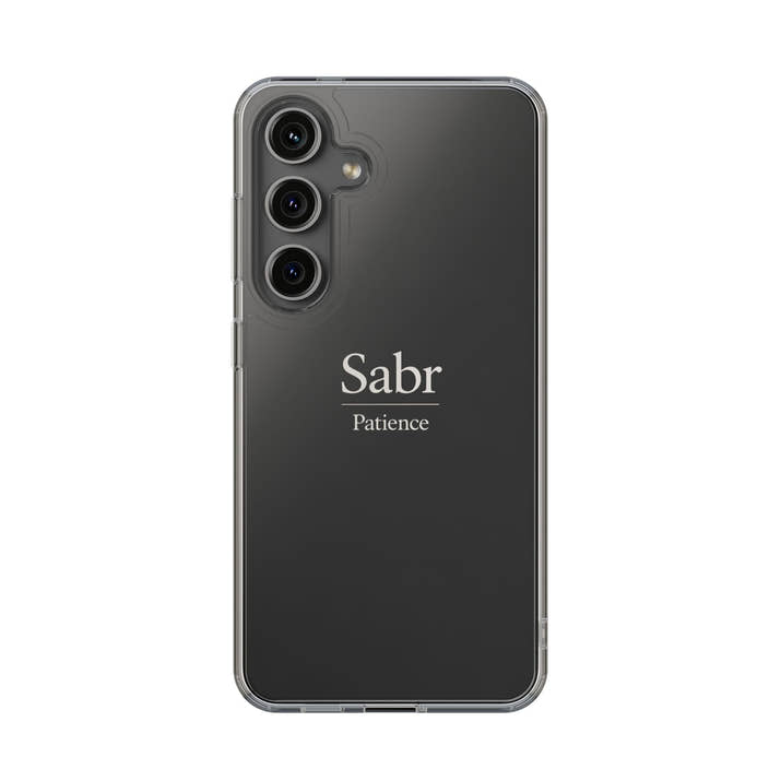 Phone Case - Clear Impact-Resistant with 'Sabr' Design, Motivational Gift