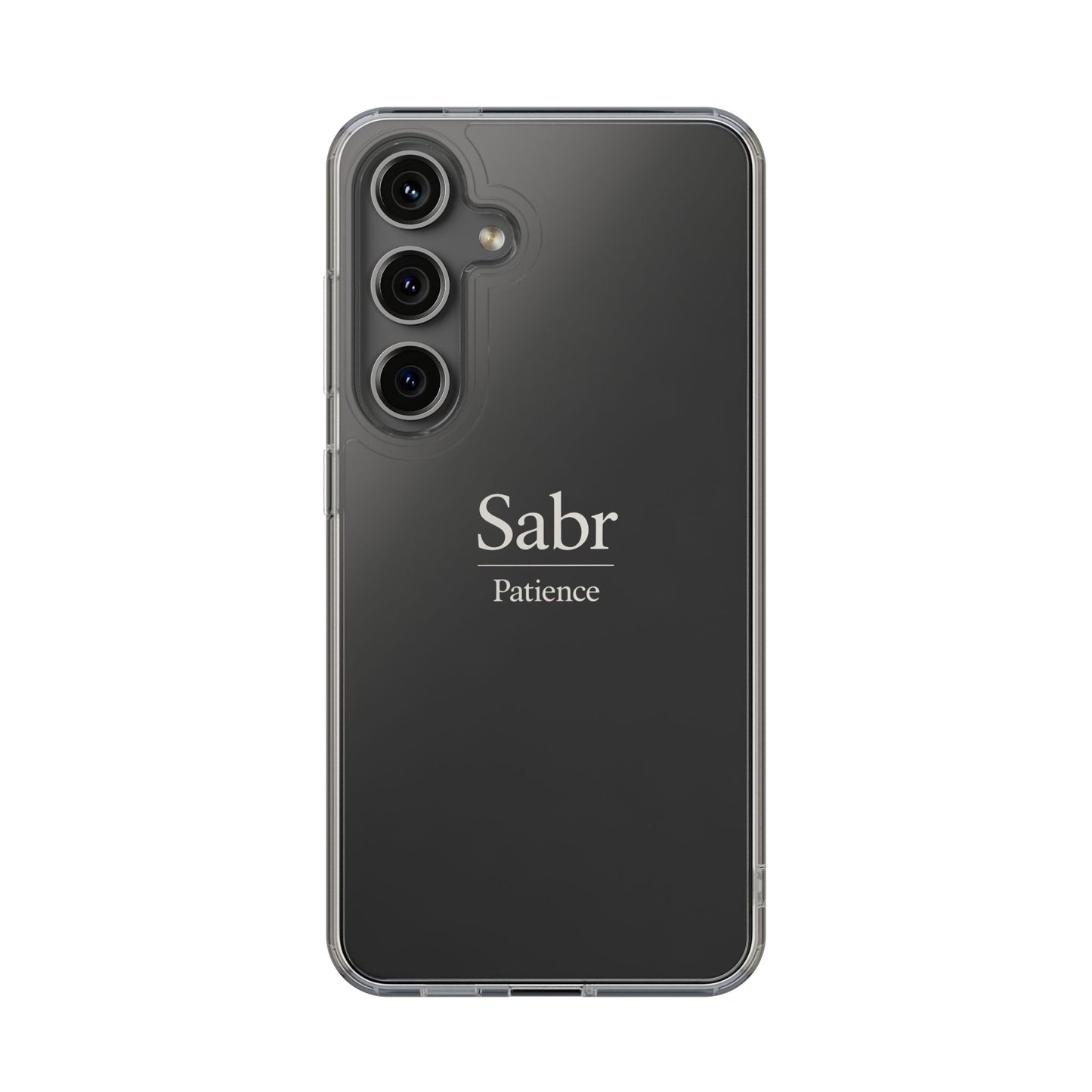 Phone Case - Clear Impact-Resistant with 'Sabr' Design, Motivational Gift
