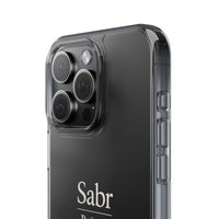 Phone Case - Clear Impact-Resistant with 'Sabr' Design, Motivational Gift