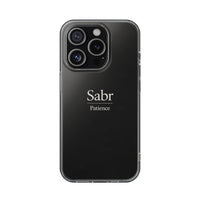 Phone Case - Clear Impact-Resistant with 'Sabr' Design, Motivational Gift