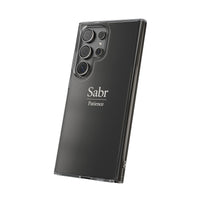 Phone Case - Clear Impact-Resistant with 'Sabr' Design, Motivational Gift